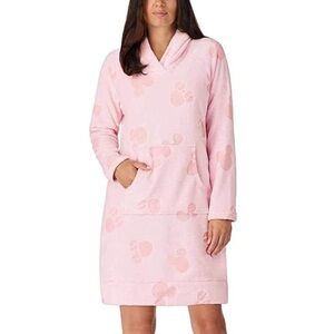 Disney Womens S-M Minnie Mouse Fleece Lounge Hoodie Sherpa Comfort Warm Sleep